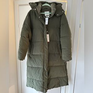 Abercrombie Ultra Puffer Jacket in Olive Green